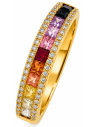 Anillo para Mujer con Circonitas de Colores - Oro Amarillo 18K