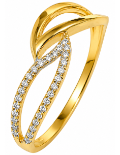 Anillo para Mujer con circonitas - Oro Amarillo 18K