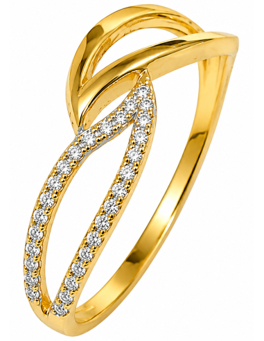 Anillo para Mujer con circonitas - Oro Amarillo 18K