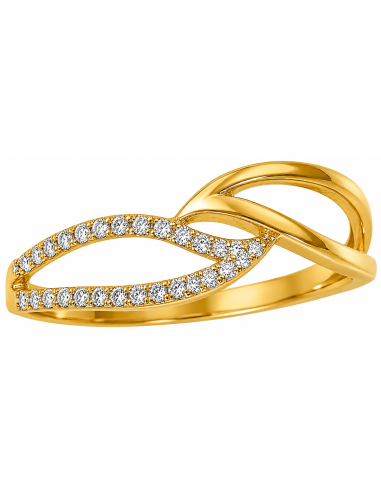 Anillo para Mujer con circonitas - Oro Amarillo 18K