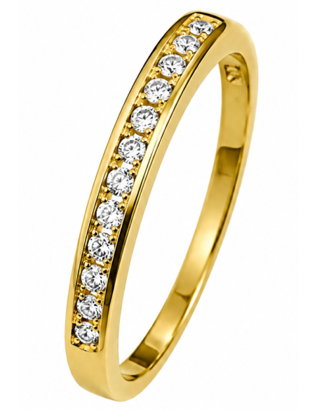 Anillo para Mujer con Circonitas - Oro Amarillo 18K