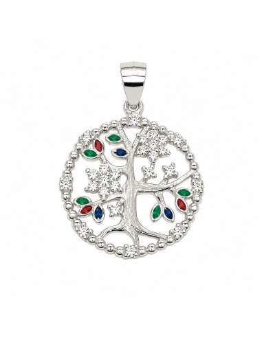 Colgante Árbol de la Vida en Plata de Ley con Circonitas