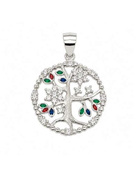 Colgante Árbol de la Vida en Plata de Ley con Circonitas