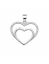 Colgante para Mujer Corazón Doble con Circonitas - Plata de Ley