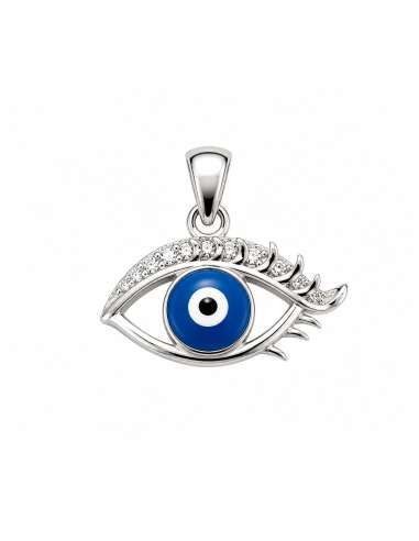 Colgante para Mujer Ojo Turco con Pestañas - Plata de Ley
