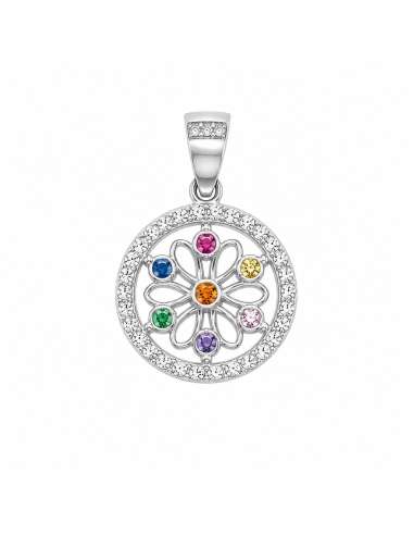 Colgante para Mujer Mandala Multicolor - Plata de Ley