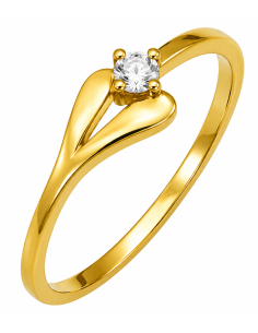 Anillo para Mujer Solitario con Circonita - Oro Amarillo 18K