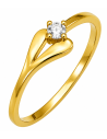 Anillo para Mujer Solitario con Circonita - Oro Amarillo 18K
