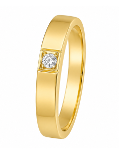 Anillo para Mujer Solitario con Circonita - Oro Amarillo 18K