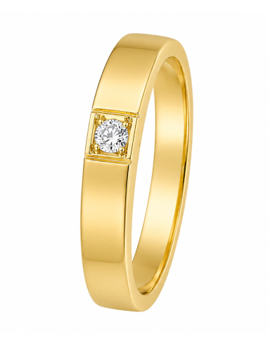 Anillo para Mujer Solitario con Circonita - Oro Amarillo 18K