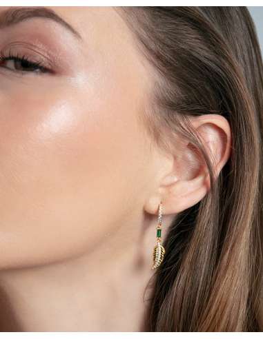 Pendientes para Mujer de Plata Dorada Hojas con circonitas - Viceroy 2375E100-32