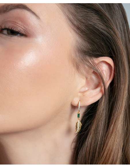 Pendientes para Mujer de Plata Dorada Hojas con circonitas - Viceroy 2375E100-32