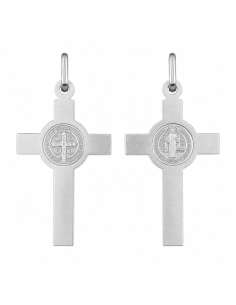 Colgante Cruz con la medalla de San Benito de plata - Plata 925