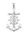 Colgante Marinero Virgen del Carmen con Ancla y Timón - Plata de Ley