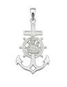 Colgante Marinero Virgen del Carmen con Ancla y Timón - Plata de Ley