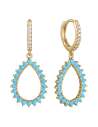 Pendientes para Mujer de Acero Dorado con Turquesas y Circonitas - Viceroy 2367E100-33