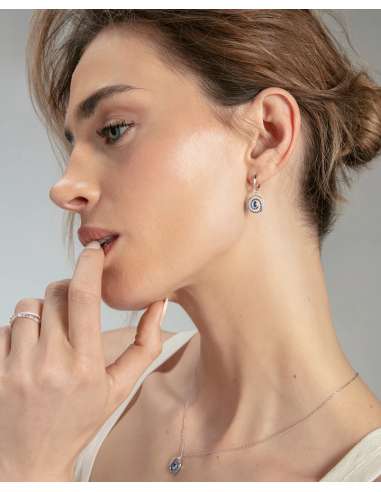 Pendientes para Mujer de Plata con Circonitas Azules y Blancas- Viceroy 9166E000-30