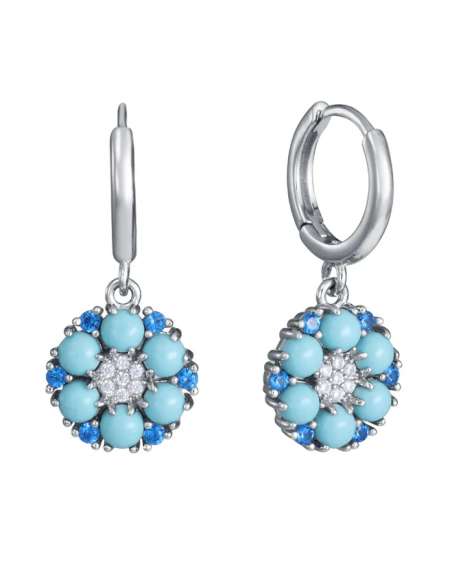 Pendientes para Mujer de Plata con Turquesas y Circonitas Azules - Viceroy 2376E000-33