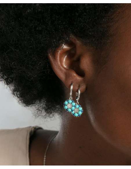 Pendientes para Mujer de Plata con Turquesas y Circonitas Azules - Viceroy 2376E000-33