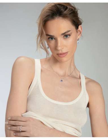 Collar para Mujer de Plata con Circonitas Azules Diseño Espiral - Viceroy 9166C000-30