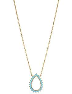 Collar para Mujer de Acero Dorado con Turquesas Diseño Gota - Viceroy 2367C100-33