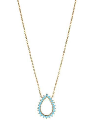 Collar para Mujer de Acero Dorado con Turquesas Diseño Gota - Viceroy 2367C100-33