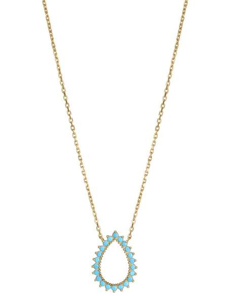 Collar para Mujer de Acero Dorado con Turquesas Diseño Gota - Viceroy 2367C100-33
