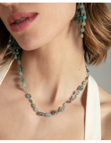 Collar para Mujer de Acero con Piedras Naturales Azules y Verdes - Viceroy 14359C01016