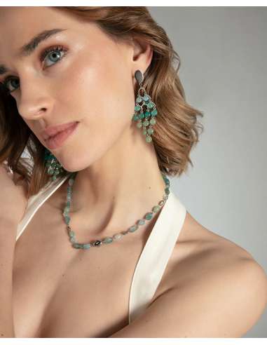 Collar para Mujer de Acero con Piedras Naturales Azules y Verdes - Viceroy 14359C01016