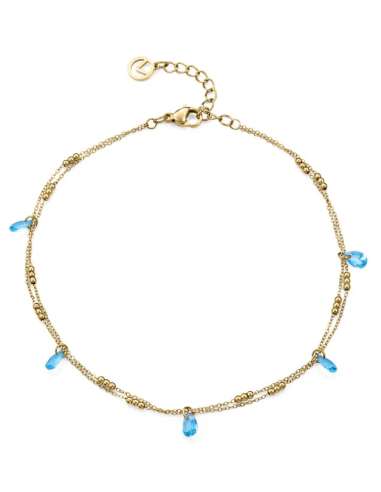 Pulsera para Mujer de Acero Dorado con Cristales Azules - Viceroy 14366T01012