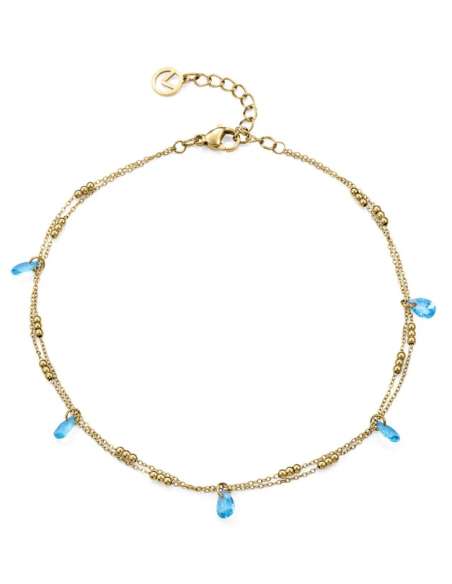 Pulsera para Mujer de Acero Dorado con Cristales Azules - Viceroy 14366T01012