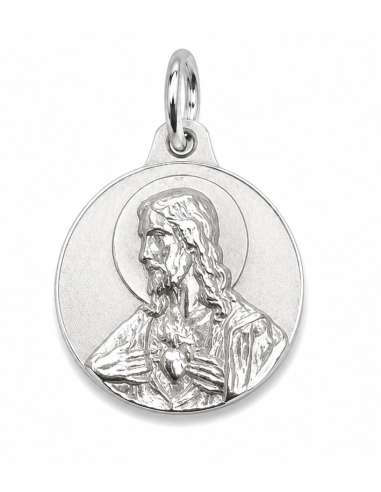 Medalla Escapulario Virgen del Carmen y Corazón de Jesús - Plata 925