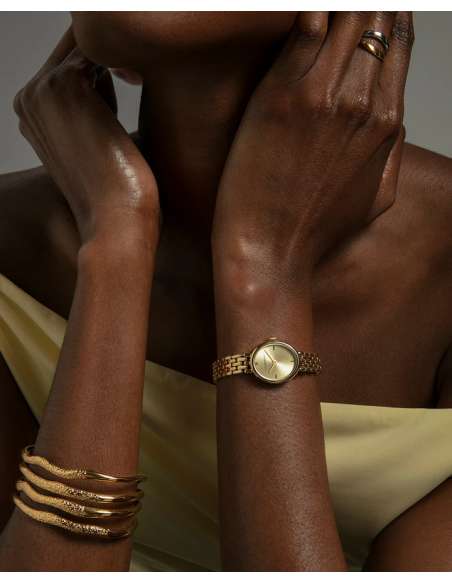 Pulsera para Mujer de Acero Dorado Diseño Ondulado Texturizado - Viceroy 75441P01012