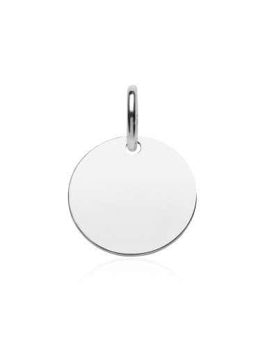 Colgante Unisex de plata Chapa redonda lisa - Plata 925