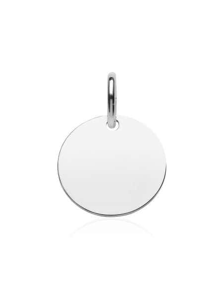 Colgante Unisex de plata Chapa redonda lisa - Plata 925