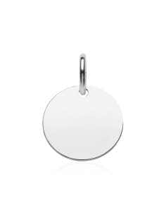 Colgante Unisex de plata Chapa redonda lisa - Plata 925
