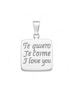Colgante Mensaje "Te Quiero, Je T'aime, I Love You" - Plata de Ley