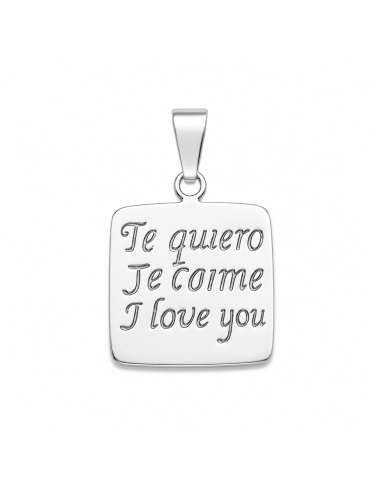 Colgante Mensaje "Te Quiero, Je T'aime, I Love You" - Plata de Ley