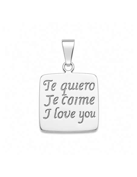 Colgante Mensaje "Te Quiero, Je T'aime, I Love You" - Plata de Ley