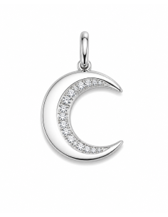 Colgante Luna Creciente con Circonitas - Plata de Ley