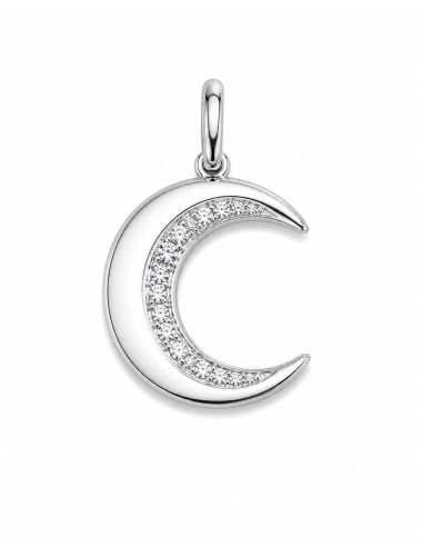 Colgante Luna Creciente con Circonitas - Plata de Ley