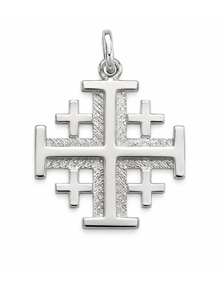 Colgante Cruz de Jerusalén - Plata de Primera Ley