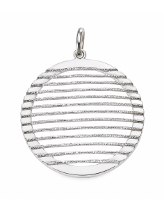 Colgante Círculo Calado Texturizado - Plata de Ley