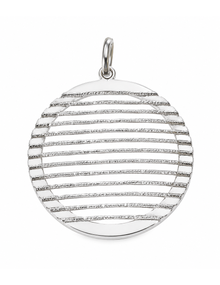 Colgante Círculo Calado Texturizado - Plata de Ley