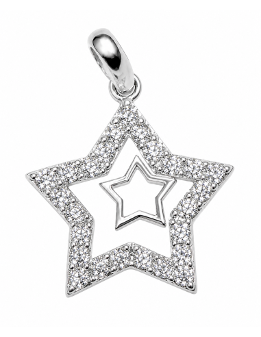 Colgante Estrella Calada con Circonitas - Plata de Ley