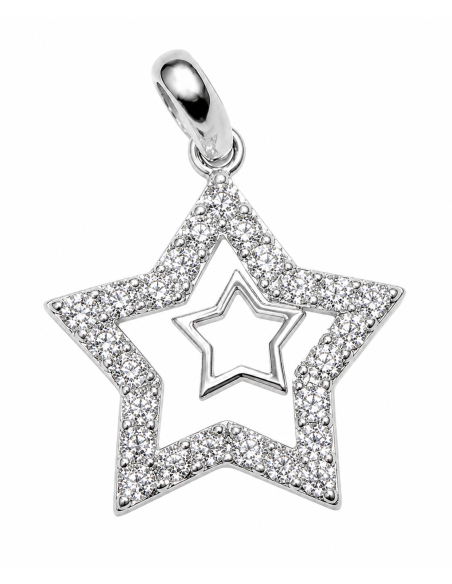 Colgante Estrella Calada con Circonitas - Plata de Ley