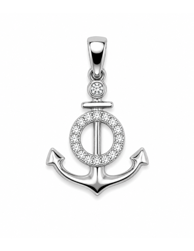 Colgante Ancla Marinera con Circonitas - Plata de Ley