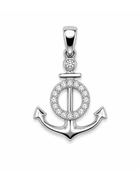 Colgante Ancla Marinera con Circonitas - Plata de Ley