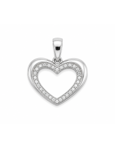 Colgante Corazón Calado con Circonitas - Plata de Ley