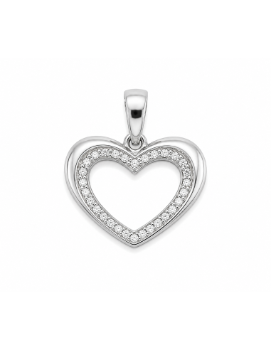Colgante Corazón Calado con Circonitas - Plata de Ley